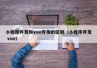 小程序开发和vue开发的区别（小程序开发 vue）