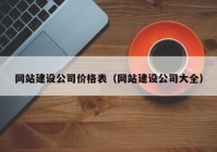 网站建设公司价格表（网站建设公司大全）